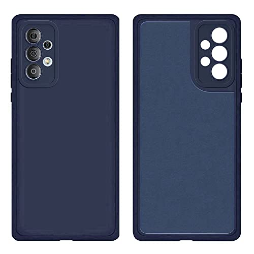 Image of WOW IMAGINE Ultra Slim Soft Rubberised Back Cover Case for Samsung Galaxy A33 5G | Inner Velvet Fabric Lining | Matte Silicone Flexible Camera Protection Back Cover - Blue