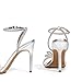 DREAM PAIRS Women's Double Bowknots Crystal Sandals Clear Slingback Heels Square Toe Shoes for Party Wedding Brielle,Size 8,Silver,SDHS2389W