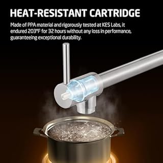 KES Pot Filler Faucet Brushed Nickel, 25.6" Over Stove Pot Filler with Heat-Resistant Cartridge, Kitchen Wall Mount Faucet with 360° Swing Arm, Stainless Steel, NSF Certified, KN926S24-BS