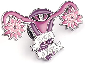 Grow A Pair Uterus Ovaries Feminist Enamel Brooch Pins Badge Lapel Pins Alloy Metal Fashion Feminist Jewelry Accessories Gifts For Women Doctor Nurse