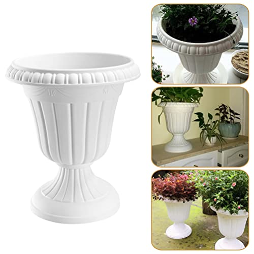 Zerodeko Home Decor Plastic Planter Urn Planter Roman Column Flower Pot Grecian Urn Plant Pot Candle Holder Decorative Vase For Home Garden Wedding Party Decor 25Cm Patio Planters Home Decor Flowers #TOP2