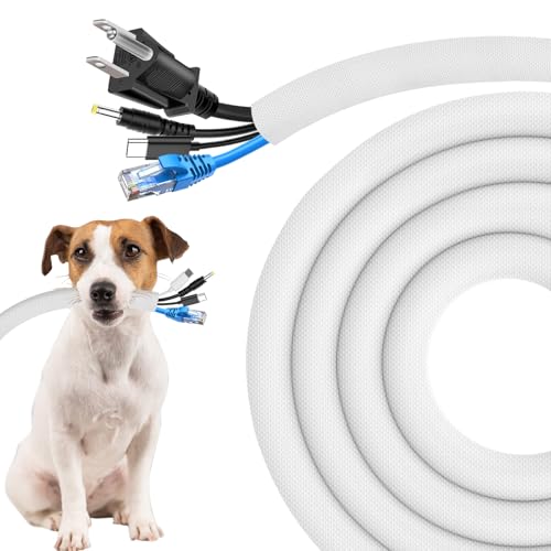 Image of Secbolt Cord Protectors from Pets No Chew, 10FT - 1 Inch, White | Durable Cord Covers for Pets, Bite-Resistant Wire Protector for Cats, Dogs, Rabbits