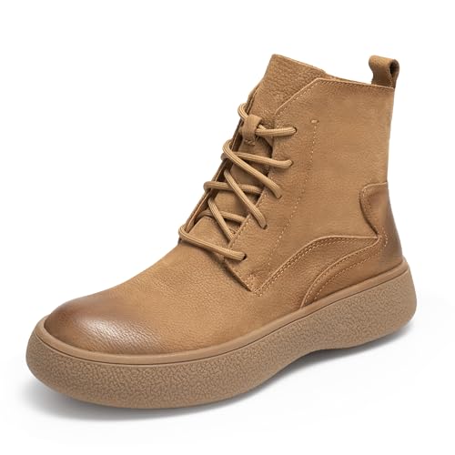 Image of Men's Business Casual Ankle Boots, Stylish Lace-Up Leather Dress Boots for Office and Daily Commute