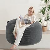 WSOFRLAC 4FT Bean Bag Chair, Soft Bean Bags Chairs for Adults, Giant Memory Foam Filled Beanbag with...