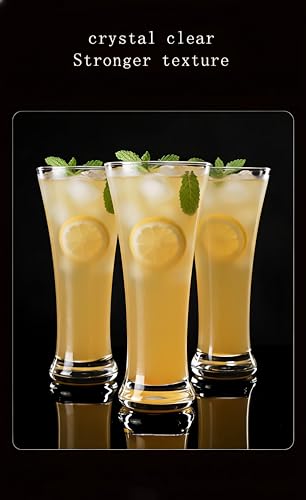 Image of Premium Crystal Water Glass Set of 6 - Highball Drinking Glasses Set for Home - Glass Set for Water Juice Shakes Mojito Cocktail Colddrinks (Pilsner Glass)