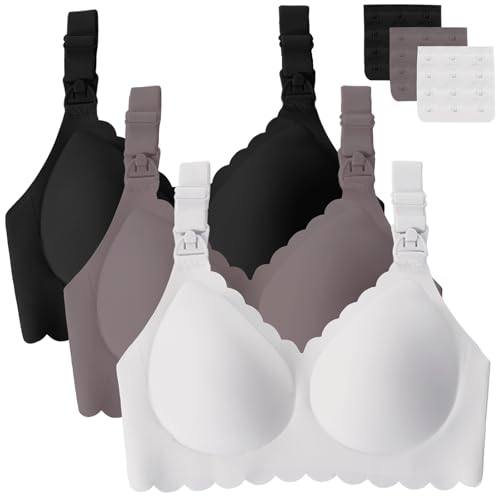 Image of Gailife 3 Pack Nursing Bras for Breastfeeding Seamless Wireless Maternity Bras for Pregnancy Soft Sleep Breastfeeding Bra