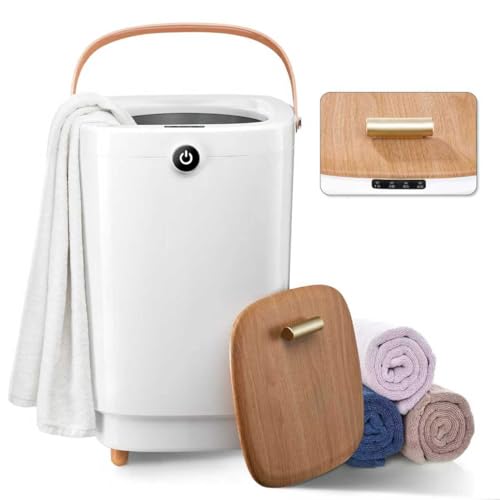 Towel Warmers for Bathroom Bucket, Luxury Large Spa Towel Hot Warmer Bucket Style-Hot Towels in 10 Minutes-Fits Up to Two 40"X70" Oversized Towels - Bathrobe, Towel, Blanket-Yellow