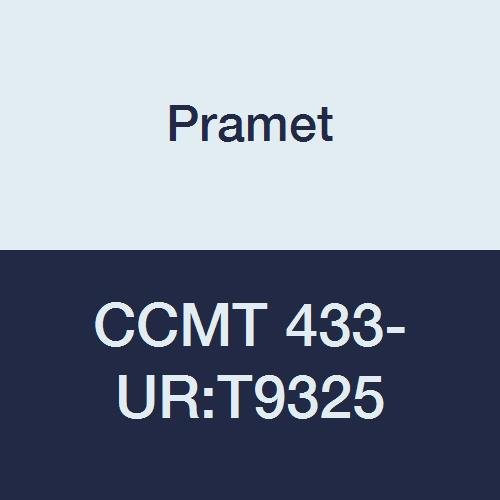 CCMT 433-UR:T9325 Carbide Steel (P25) Indexable Turning Insert, Positive, Fine Finishing, 0.047" Radius, CVD, 80 Degree Diamond, Black (Pack of 10)