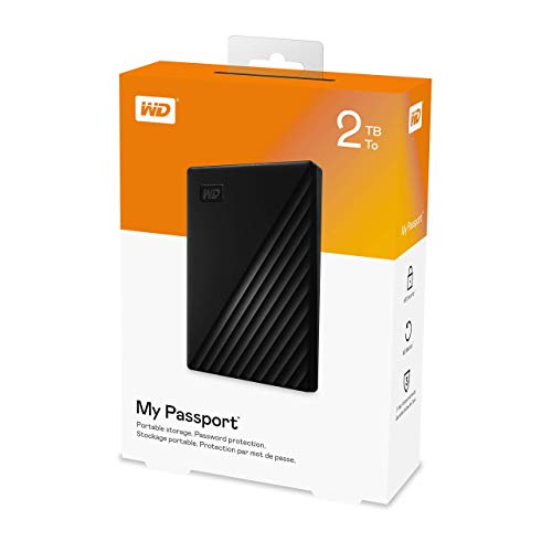 Image of WD My Passport 2 TB Portable Hard Drive - External - Black - WDBYVG0020BBK-WESN (Renewed)