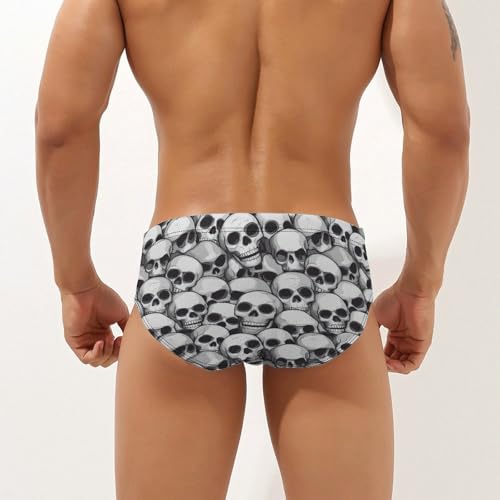 Halloween Skulls Print Men's Swim Trunks Briefs Swimsuit Swimwear Bathing for Underwear Beach2