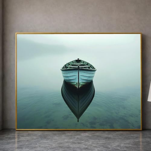 Lienzo de reflejo en el lago tranquilo: arte mural de naturaleza y cuadro minimalista moderno