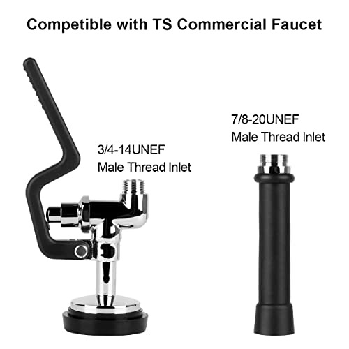 Coolwest Pre-Rinse Sprayer Head With Hand Grip For Commercial Kitchen Sink Faucet, High Pressure Dish Spray Valve Nozzle Replacement Kit For Wall Mount Commercial Faucet #TOP1