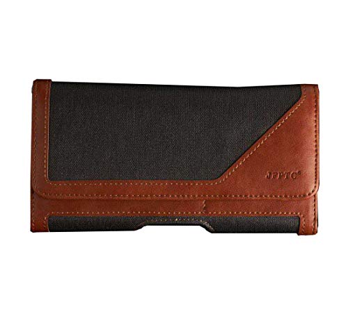 Horizontal Belt Clip Holster Case Pouch Cell Phone Holder W/Belt Loop Wallet ID Card Slots for iPhone 11 Pro Max/XS Max/ 8 Plus/ 7 Plus/ 6s Plus/Samsung Galaxy S21 FE/ S22 Plus/ A50 A30 A20 (Black)