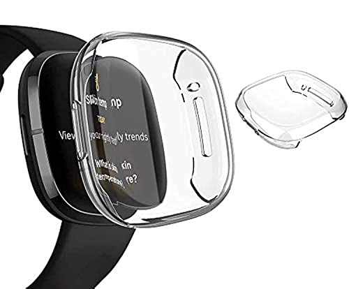 M.G.R.J® Case for Fitbit Versa 3, Soft TPU Clear Cover for Fitbit Sense/Versa 3 Smart Watch with Full Protection (Transparent)