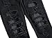 Maiyifu-GJ Men's Ripped Stretch Skinny Jeans Slim Fit Hip Hop Distressed Denim Pants Vintage Destroyed Zipper Jean Trousers (Black,40)