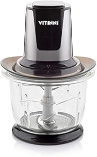 Vitinni Food Chopper - Multi Function | Compact Size | Vegetables, Meat Fruit, Ice Chopping | Quick Button Press Control | Easy Clean Glass Bowl