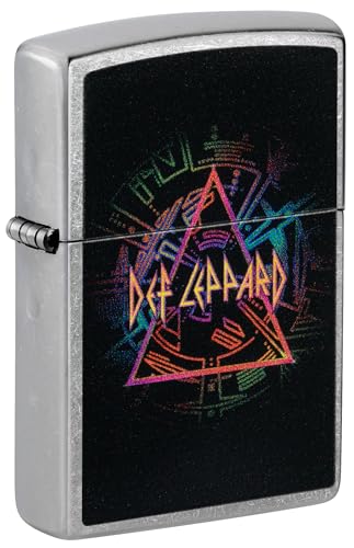 Zippo Briquet tempête Def Leppard, Street Chrome, image couleur, rechargeable, réutilisable, design coupe-vent, boîte cadeau, fabriqué aux États-Unis