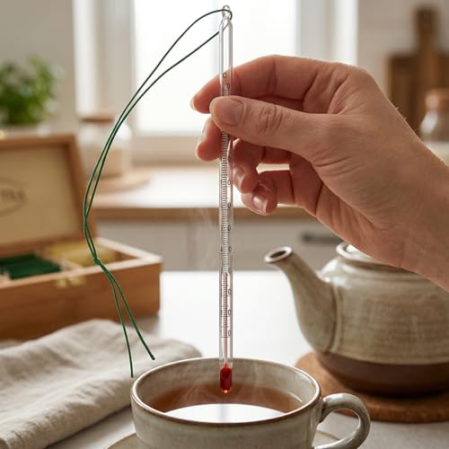 Miniatura 2 de Lantelme Termómetro De Té De Cristal, 24 Cm, Con Cordón, Control De Temperatura De -10 C A 110 C, Termómetro Analógico Para Té, Agua De Té, Tetera Y Conservas, Preparación De Alimentos