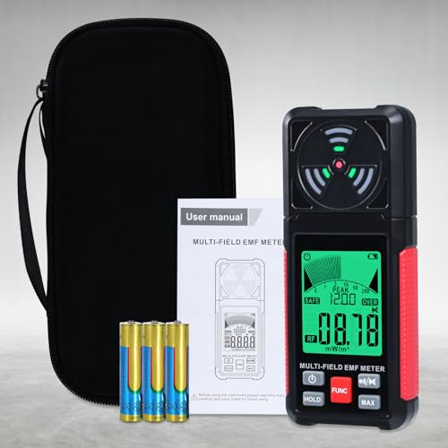 3-in-1 EMF ELF RF Messgerät, AC Elektrisch Magnetisches Strahlungsfeld Detektor Tragbares EMF Messgerät RF Detektor für EF/RF/MF/WiFi Signal/Mikrowelle, Emf Strahlungsmessgerät geeignet für Haus, Büro
