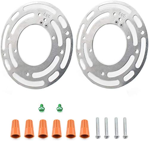 Ceiling Light Fixture Mounting Bracket, OZXNO 2 Sets 4 Inch Round Universal Wall Light Crossbar Plate with Ground Screws and Acorn Cap Nuts