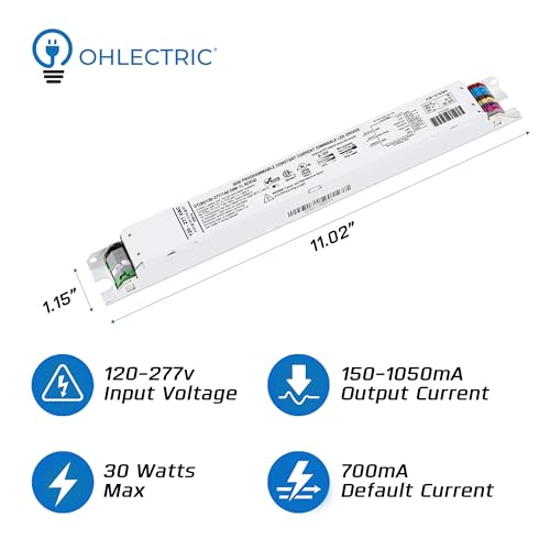 Image of OHLECTRIC Replacement for OTi 30 /120-277 /1A0 DIM-1 L AUX G2 Linear 120-277V LED Driver with Programmable Output, 150-1050mA & 10-55V, 30 Watts Power. LED Dimmer, 1-100% LED Dimming Range