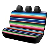 TaoYTao Universal Mexican Serape Blanket Stripes Back Bench Seat Cover with Elastic Band, Sweat Waterproof Rear Seat Accessories for Automotive Vehicle, Dog Protector for Halloween Thanksgiving