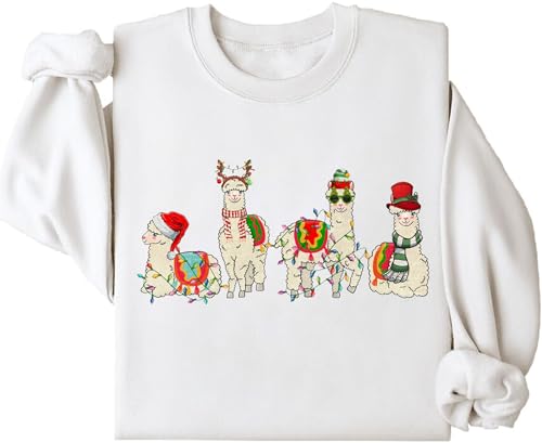 Llama Merry Christmas Sweatshirt, Llama Merry Christmas Shirt Long Sleeve, Llama Christmas Sweater3