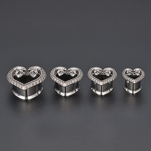 DOEARKO Ecarteurs Oreilles Verre Crâne Squelette - 1 Paire Tunnels Double Évasé 10mm à 16mm Pour Piercing Hommes Femmes