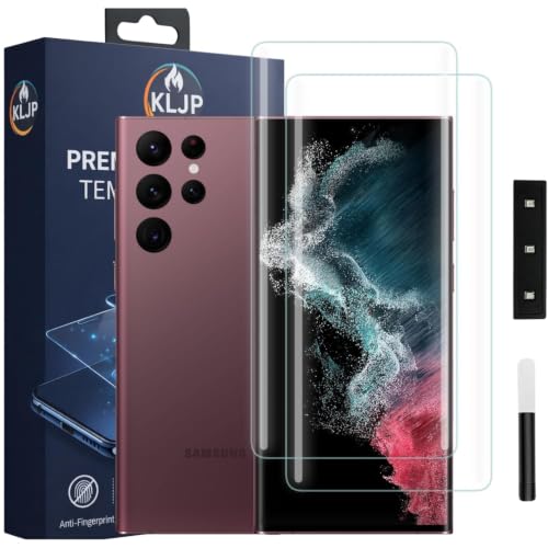 Image of Advance HD+ UV Tempered Glass Screen Protector For Samsung Galaxy S22 Ultra (Pack 2) Full Adhesive UV Curved Screen Protector Case Friendly HD Clarity with Installation Kit