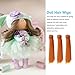 Patikil 15CM Doll Wigs, 5 Pcs High Temperature Silk Straight Wig Hair Extension Accessories for Doll Hair Making Kit DIY Handmade, Orange