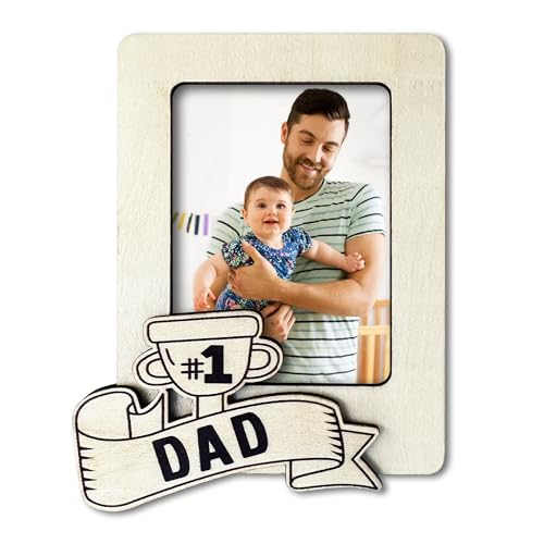 TOKAYEN Gift for Dad, Magnetic Picture Frame for Refrigerator, Wooden Magnetic Photo Frame, Christmas Gifts For Dad, Dad Birthday Gift, Gift for Dad From Son Daughter, Gift for Dad On Christmas