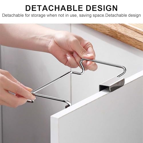 ShiningUU Hanging Trash Bag Holder Stainless Steel Bin Bag Holder | Small Kitchen Bin for Cupboard & Door Hanging | Space-Saving Bag Holder Under Counter Organiser - Image 7