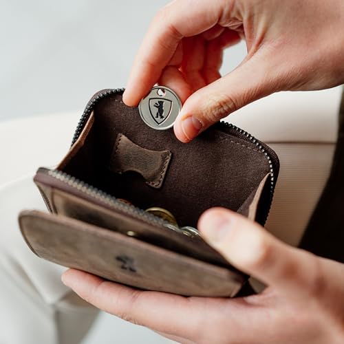 BERLINER BAGS Vintage Genuine Leather Small Wallet for Women Sara, Card Holder, Mini Bifold Wallet for Cash, RFID Blocking, with Zipped Coin Pocket - Brown2