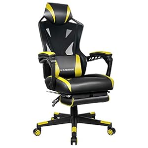 KING GEE ゲーミングチェア オフィスチェア リクライニングチェア 多機能ゲーミングチェア 通気性の高いメ..." 