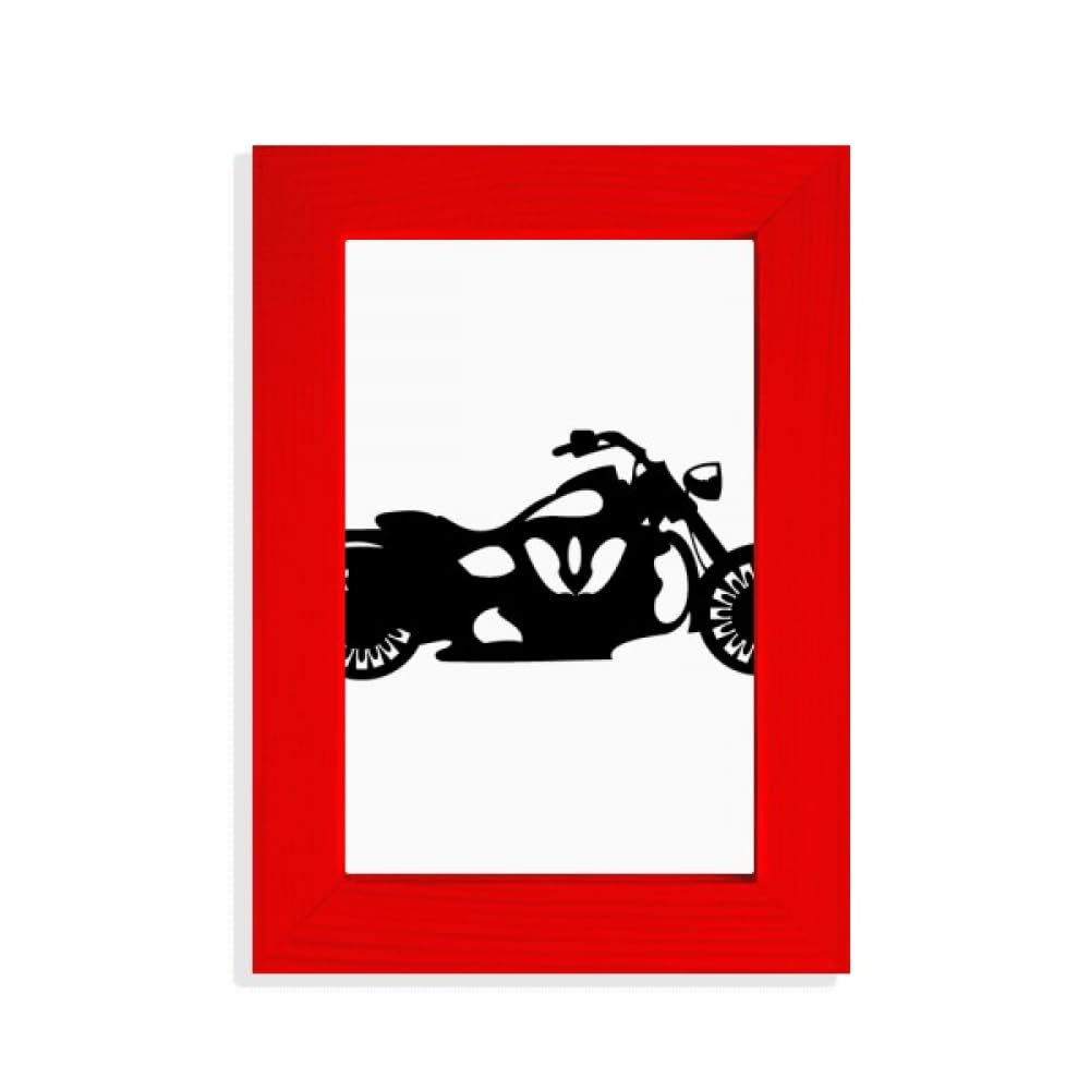 Cadre photo rouge pour moto au style mécanique pour étagère