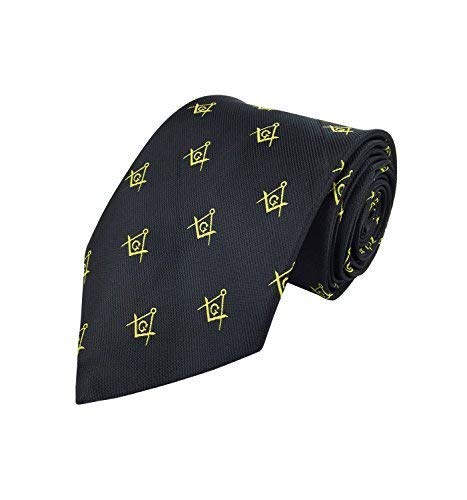 Masonic Regalia Freemasons Necktie machine embroidery Gold Square Compass & G NT060