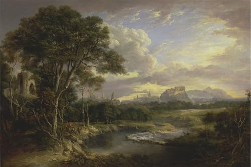 Reproducción de lienzo premium de Edimburgo por Alexander Nasmyth, cuadro clásico de 60x90cm