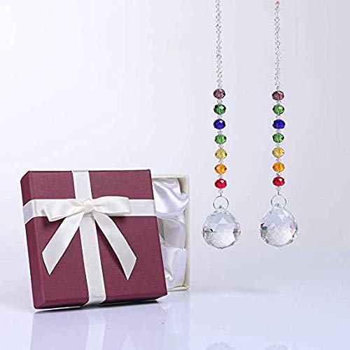 Acchiappasole Cristallo,1 Pezzi Acchiappasole con Foglie lunari,Crystal Suncatcher,Pendenti Prismi Cristallo,Appeso Arcobaleno Prisma Finestra,Pendenti Suncatcher Decorazione per Casa Giardino Nozze