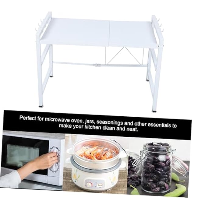 Multifunctional Retractable Desktop Storage Rack with Strong Pressure Resistance for Kitchen and Bathroom Oven and Microwave Shelf Organizer for Rice Cooker Tableware and Utensils