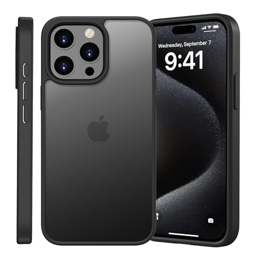 Kukiwhy für iPhone 15 Pro Max Hülle 6,7 Zoll, Stoßfest TOP Militärstandard Anti-Kratzen Schutzhülle, Durchscheinende Rüc...