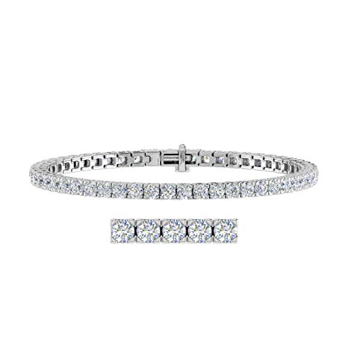 Image of 2 to 7 Carat Natural Diamond Tennis Bracelet for Women in 14K Gold (7 Inch) - IGI Certified (I1-I2 Clarity)