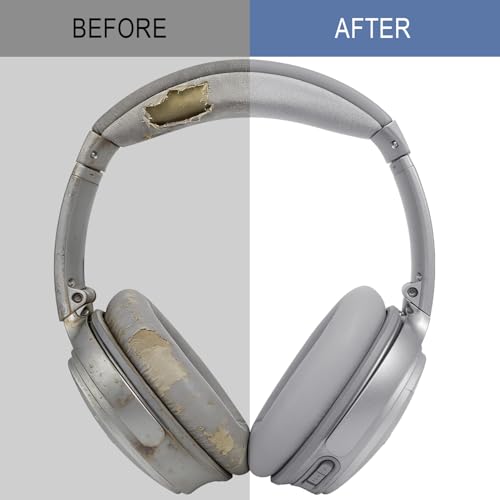 Kit de reemplazo GEVO para auriculares Bose QC35 y QC35 II (QuietComfort 35 II) | Almohadillas para orejas y diadema, mayor comodidad, pieza de reparación, instalación fácil con herramientas incluidas - Plata miniatura 7