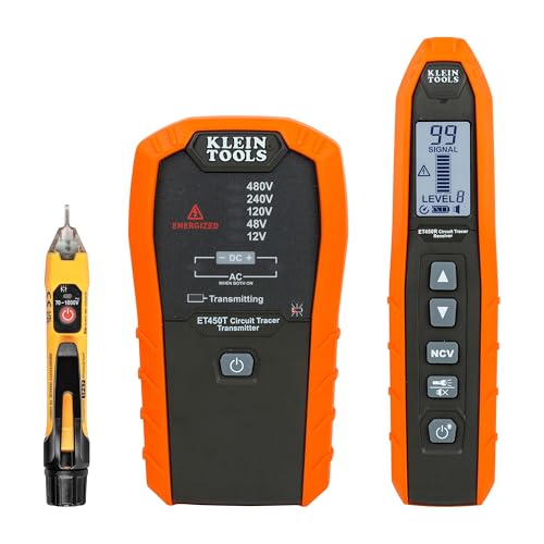 Klein Tools 80210 Advanced Circuit Tracer Kit with Non-Contact Voltage Tester, Circuit Breaker Finder, Voltage Detection, Identifies Energized and Non-Energized Breakers, Fuses, and Wires