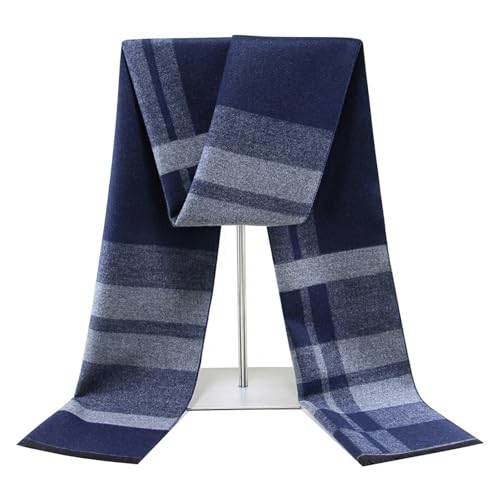 Generisch Bunte Tücher Men's Winter Warm Thick Classic Modern Imitation Scarf 180 X 30 Cm Geschirr Tücher (Blue, One Size)