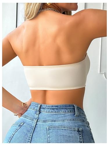 Image of MakeMeChic Women's Plus Size Strapless Bras Front Closure Half Push Up Bra Bandeau Wireless Bralette for Large Bust