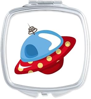 Universe And Alien UFO Art Deco Gift Fashion Mirror Portable Compact Pocket Makeup Double Sided Glass