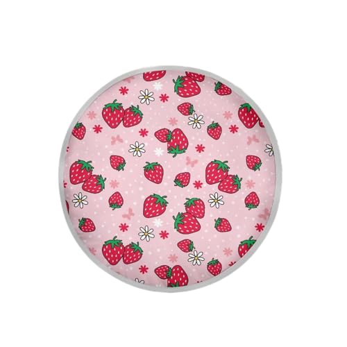 Image of Strawberry Print Steering Wheel Cover Sunshade Personalized Sun Shade for UV Protection Anti Slip Car Interior Accessories Sun Protection Universal Steering Wheel Shield
