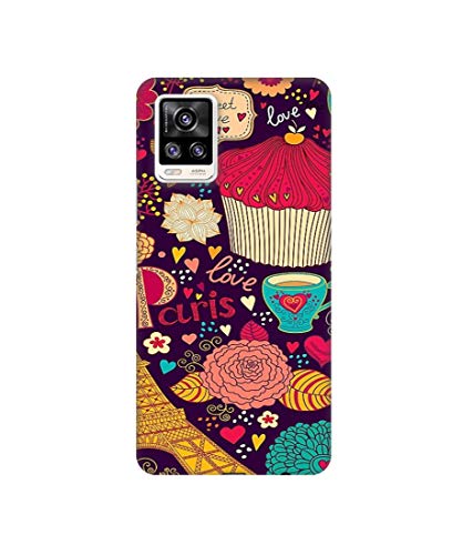 Image of Paris Flower Love Design 3D Printed Hard Back Case Cover for Vivo V20