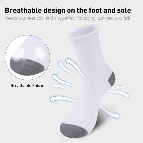 Image of 30 Pairs Men's Breathable Crew Socks - Soft Casual Comfort, Everyday Length Size 8-12 /12-16, Bulk Pack