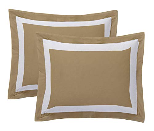 Saferay Green Taupe Dual Tone Pillow Sham Set of 2, Euro 26x26, Solid